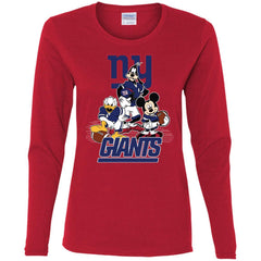 Mickey Mouse New York Giants American Football Nfl Sports Shirt Women Long Sleeve Shirt Women Long Sleeve Shirt - amzapparel
