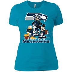 Mickey Mouse Seattle Seahawks American Football Nfl Sports Shirt Women Cotton T-Shirt Women Cotton T-Shirt - amzapparel