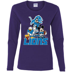 Mickey Mouse Detroit Lions American Football Nfl Sports Shirt Women Long Sleeve Shirt Women Long Sleeve Shirt - amzapparel