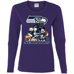 Mickey Mouse Seattle Seahawks American Football Nfl Sports Shirt Women Long Sleeve Shirt Women Long Sleeve Shirt - amzapparel