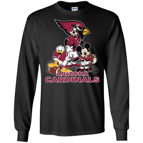 Mickey Mouse Arizona Cardinals American Football Nfl Sports Shirt Men Long Sleeve Shirt Black / S Men Long Sleeve Shirt - amzapparel