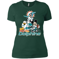 Mickey Mouse Miami Dolphins American Football Nfl Sports Shirt Women Cotton T-Shirt Women Cotton T-Shirt - amzapparel