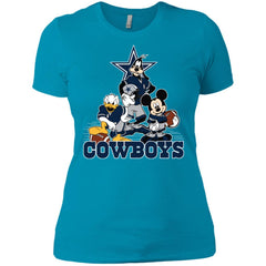 Mickey Mouse Dallas Cowboys American Football Nfl Sports Shirt Women Cotton T-Shirt Women Cotton T-Shirt - amzapparel