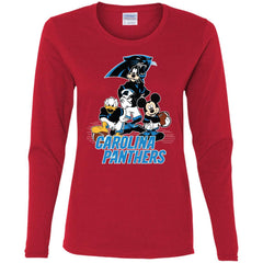 Mickey Mouse Carolina Panthers American Football Nfl Sports Shirt Women Long Sleeve Shirt Women Long Sleeve Shirt - amzapparel