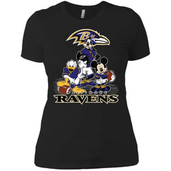 Mickey Mouse Baltimore Ravens American Football Nfl Sports Shirt Women Cotton T-Shirt