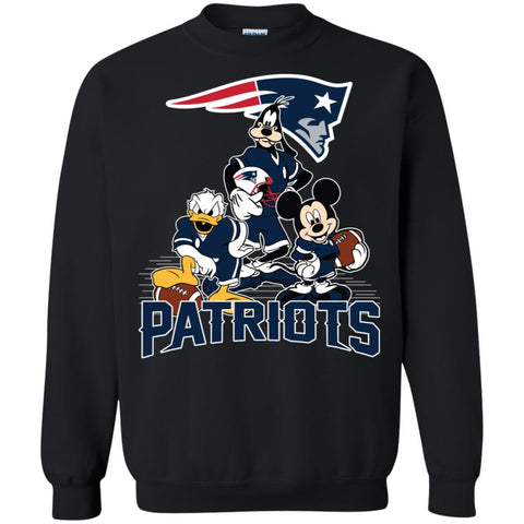 Mickey Mouse New England Patriots American Football Nfl Sports Shirt Crewneck Pullover Sweatshirt Black / S Crewneck Pullover Sweatshirt - amzapparel