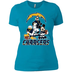Mickey Mouse Los Angeles Chargers American Football Nfl Sports Shirt Women Cotton T-Shirt Women Cotton T-Shirt - amzapparel