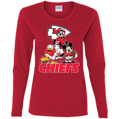 Mickey Mouse Kansas City Chiefs American Football Nfl Sports Shirt Women Long Sleeve Shirt Women Long Sleeve Shirt - amzapparel
