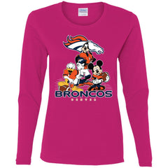 Mickey Mouse Denver Broncos American Football Nfl Sports Shirt Women Long Sleeve Shirt Women Long Sleeve Shirt - amzapparel