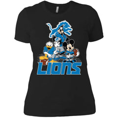 Mickey Mouse Detroit Lions American Football Nfl Sports Shirt Women Cotton T-Shirt Women Cotton T-Shirt - amzapparel