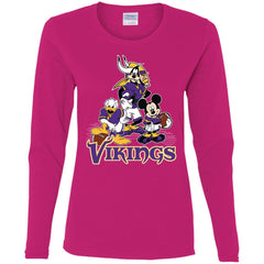 Mickey Mouse Minnesota Vikings American Football Nfl Sports Shirt Women Long Sleeve Shirt Women Long Sleeve Shirt - amzapparel