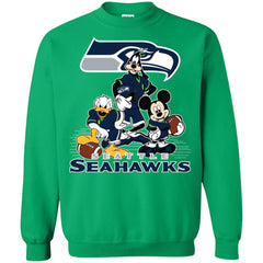 Mickey Mouse Seattle Seahawks American Football Nfl Sports Shirt Crewneck Pullover Sweatshirt Crewneck Pullover Sweatshirt - amzapparel