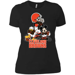 Mickey Mouse Cleveland Browns American Football Nfl Sports Shirt Women Cotton T-Shirt Women Cotton T-Shirt - amzapparel