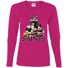 Mickey Mouse New Orleans Saints American Football Nfl Sports Shirt Women Long Sleeve Shirt Women Long Sleeve Shirt - amzapparel