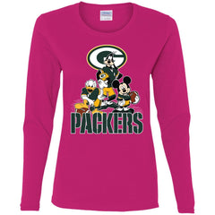 Mickey Mouse Green Bay Packer American Football Nfl Sports Shirt Women Long Sleeve Shirt Women Long Sleeve Shirt - amzapparel
