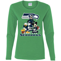 Mickey Mouse Seattle Seahawks American Football Nfl Sports Shirt Women Long Sleeve Shirt Women Long Sleeve Shirt - amzapparel