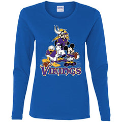 Mickey Mouse Minnesota Vikings American Football Nfl Sports Shirt Women Long Sleeve Shirt Women Long Sleeve Shirt - amzapparel