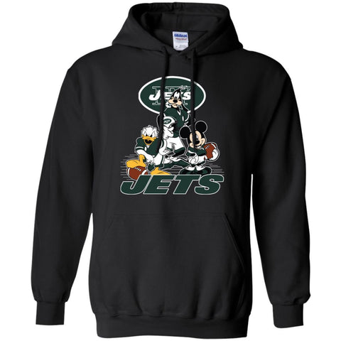Mickey Mouse New York Jets American Football Nfl Sports Shirt Pullover Hoodie Sweatshirt Black / S Pullover Hoodie Sweatshirt - amzapparel