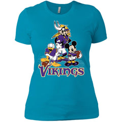 NFL Minnesota Vikings Football V-Neck Fitted T-Shirt Women's Size