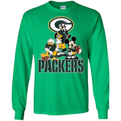 Mickey Mouse Green Bay Packer American Football Nfl Sports Shirt Men Long Sleeve Shirt Men Long Sleeve Shirt - amzapparel