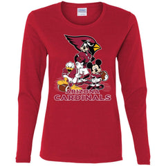 Mickey Mouse Arizona Cardinals American Football Nfl Sports Shirt Women Long Sleeve Shirt Women Long Sleeve Shirt - amzapparel