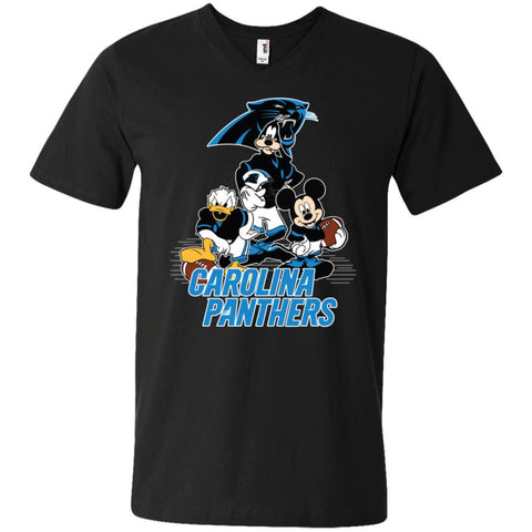 Mickey Mouse Carolina Panthers American Football Nfl Sports Shirt Men V-Neck T-Shirt Black / S Men V-Neck T-Shirt - amzapparel