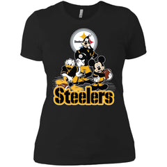 Mickey Mouse Pittsburgh Steelers American Football Nfl Sports Shirt Women Cotton T-Shirt Women Cotton T-Shirt - amzapparel