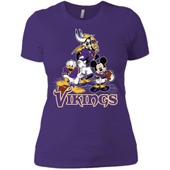 Mickey Mouse Minnesota Vikings American Football Nfl Sports Shirt Women Cotton T-Shirt Women Cotton T-Shirt - amzapparel