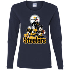Mickey Mouse Pittsburgh Steelers American Football Nfl Sports Shirt Women Long Sleeve Shirt Women Long Sleeve Shirt - amzapparel