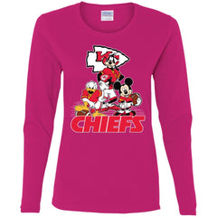 Mickey Mouse Kansas City Chiefs American Football Nfl Sports Shirt Women Long Sleeve Shirt Women Long Sleeve Shirt - amzapparel