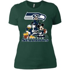 Mickey Mouse Seattle Seahawks American Football Nfl Sports Shirt Women Cotton T-Shirt Women Cotton T-Shirt - amzapparel