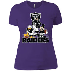 Mickey Mouse Oakland Raiders American Football Nfl Sports Shirt Women Cotton T-Shirt Women Cotton T-Shirt - amzapparel