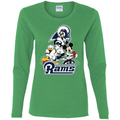 Mickey Mouse Los Angeles Rams American Football Nfl Sports Shirt Women Long Sleeve Shirt Women Long Sleeve Shirt - amzapparel