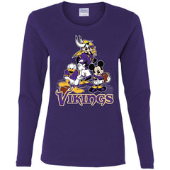 Mickey Mouse Minnesota Vikings American Football Nfl Sports Shirt Women Long Sleeve Shirt Women Long Sleeve Shirt - amzapparel
