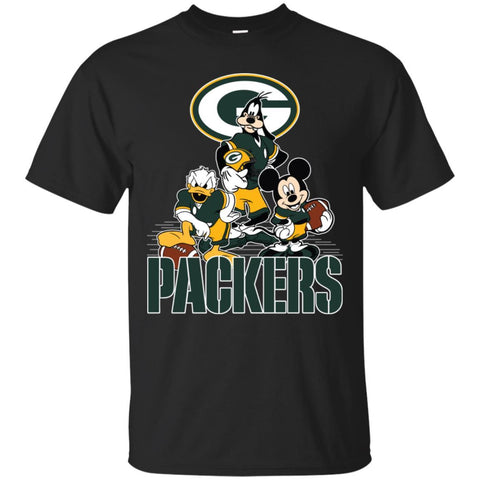 Mickey Mouse Green Bay Packer American Football Nfl Sports Shirt Men Cotton T-Shirt Black / S Men Cotton T-Shirt - amzapparel