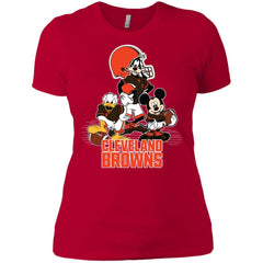Mickey Mouse Cleveland Browns American Football Nfl Sports Shirt Women Cotton T-Shirt Women Cotton T-Shirt - amzapparel