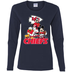 Mickey Mouse Kansas City Chiefs American Football Nfl Sports Shirt Women Long Sleeve Shirt Women Long Sleeve Shirt - amzapparel