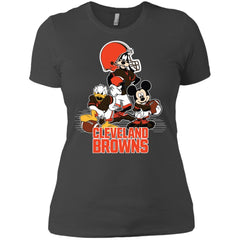 Mickey Mouse Cleveland Browns American Football Nfl Sports Shirt Women Cotton T-Shirt Women Cotton T-Shirt - amzapparel