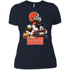 Mickey Mouse Cleveland Browns American Football Nfl Sports Shirt Women Cotton T-Shirt Women Cotton T-Shirt - amzapparel