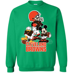 Mickey Mouse Cleveland Browns American Football Nfl Sports Shirt Crewneck Pullover Sweatshirt Crewneck Pullover Sweatshirt - amzapparel