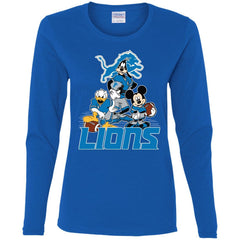 Mickey Mouse Detroit Lions American Football Nfl Sports Shirt Women Long Sleeve Shirt Women Long Sleeve Shirt - amzapparel