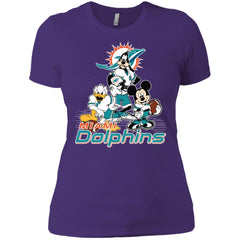 Mickey Mouse Miami Dolphins American Football Nfl Sports Shirt Women Cotton T-Shirt Women Cotton T-Shirt - amzapparel