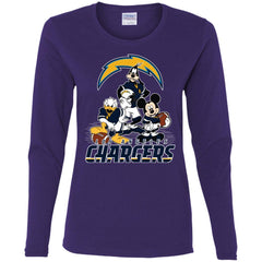 Mickey Mouse Los Angeles Chargers American Football Nfl Sports Shirt Women Long Sleeve Shirt Women Long Sleeve Shirt - amzapparel