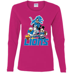 Mickey Mouse Detroit Lions American Football Nfl Sports Shirt Women Long Sleeve Shirt Women Long Sleeve Shirt - amzapparel