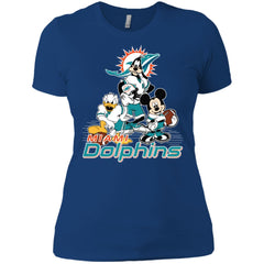 Mickey Mouse Miami Dolphins American Football Nfl Sports Shirt Women Cotton T-Shirt Women Cotton T-Shirt - amzapparel