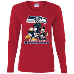 Mickey Mouse Seattle Seahawks American Football Nfl Sports Shirt Women Long Sleeve Shirt Women Long Sleeve Shirt - amzapparel