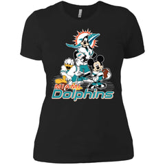 Mickey Mouse Miami Dolphins American Football Nfl Sports Shirt Women Cotton T-Shirt Women Cotton T-Shirt - amzapparel