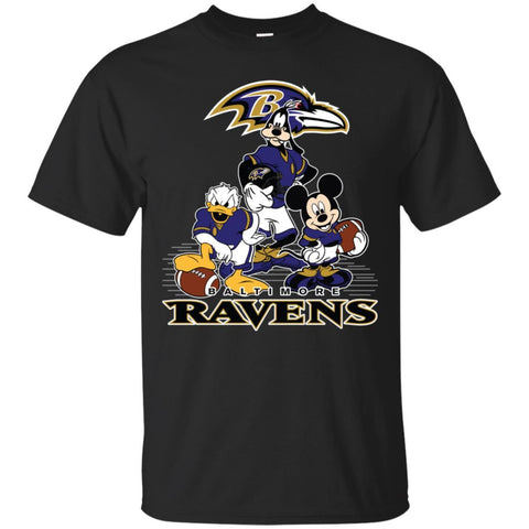 Mickey Mouse Baltimore Ravens American Football Nfl Sports Shirt Men Cotton T-Shirt Black / S Men Cotton T-Shirt - amzapparel