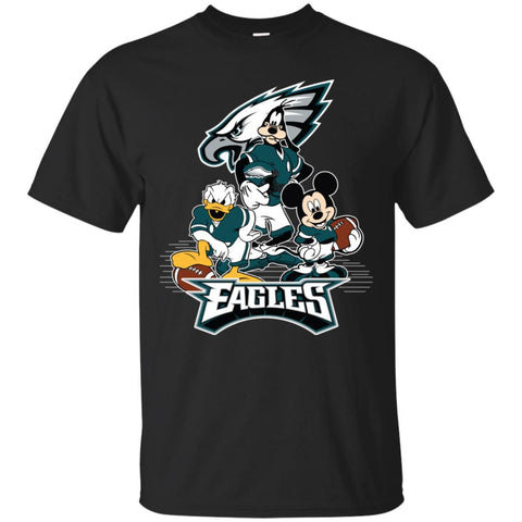 Mickey Mouse Philadelphia Eagle American Football Nfl Sports Shirt Men Cotton T-Shirt Black / S Men Cotton T-Shirt - amzapparel
