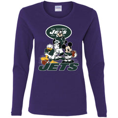 Mickey Mouse New York Jets American Football Nfl Sports Shirt Women Long Sleeve Shirt Women Long Sleeve Shirt - amzapparel